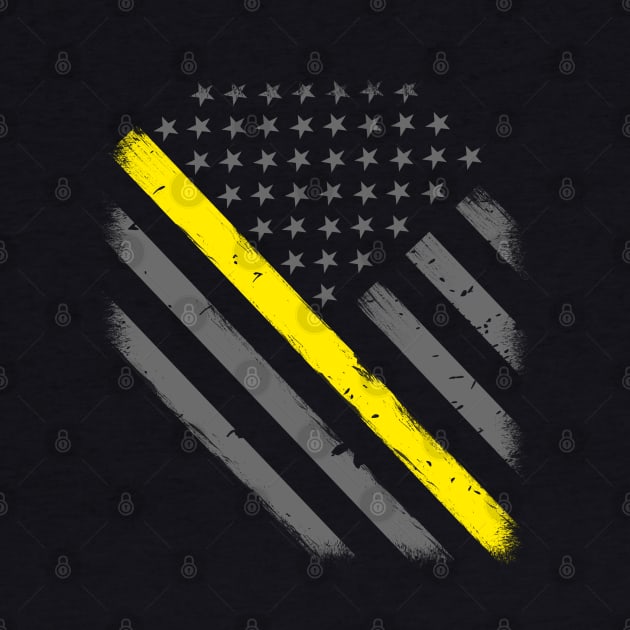 Thin Gold Line American Flag by bluelinemotivation